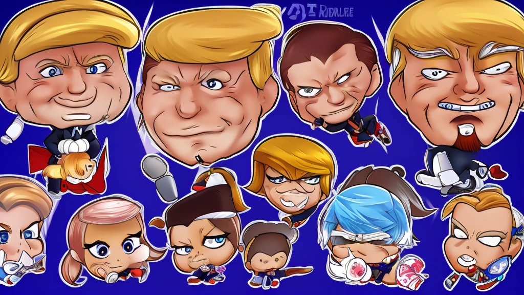 Chibi extreme caricature of trump