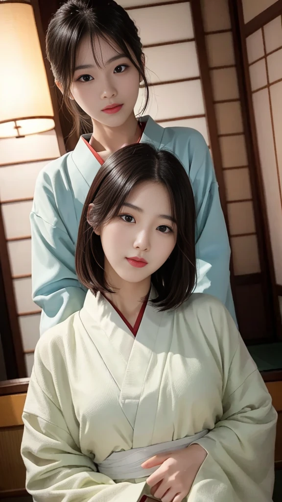 (Korean young woman),(RAW photogr:1.3),Extremelybeautiful,(in a ryokan),(Nestled in a man's arms:1.2),(Kissing a man:1.3),(being touched by a man:1.5),(Being beaten hard by a man),(((tmasterpiece))), ((Best quality)), ((intricately details)), ((hyper realisitc)), Ridiculous resources, Moro Liberation Front,(Expressing the:1.2), , The very detailed, illuminationig breasts enchanting:1.1), ((big boobs quotes),(violent:1.1),,White skin of the,Full of color,sexually attractive,a slender waist,pretty legs,(Perfect leg line),Upturned buttocks,Wide hips,(perfect hand), detailed finger, Beautiful and delicate eyes, Wavy curly hair,with brown eye, Name card, CEO,(Red pencil skirt:1.2),(Red stockings:1.3),detailedbackground, perfect eyes, of eyeace flushed:1.2),Confused eyes,The mouth opens slightly, (naked : 1.7), nude, nudity