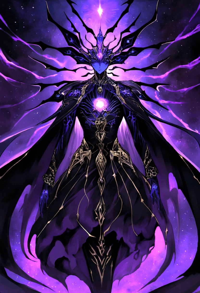 Nestled in the infinite expanse of the Void, the cryptic apparition of the Void Stalker manifests. Bathed in a whirling nebula, this supernatural entity glides serenely amidst cosmic detritus and celestial debris. A palpable aura of intelligence pulsates from his form, hinting at a trans-dimensional essence.
The Void Stalker's visage exudes macabre allure, with haunting silver eyes that pierce through time and space. His form is adorned with complex glyphs, which glow with a haunting luminosity, symbolizing the esoteric wisdom and mystic power that shapes