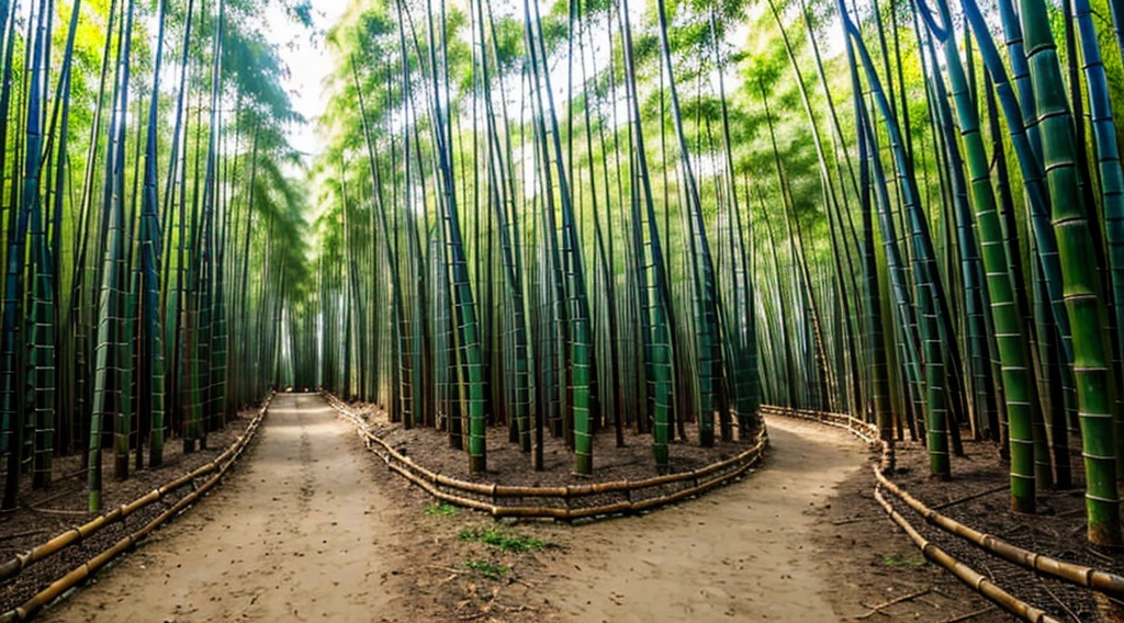 image of arms and hands holding a bamboo grove inside the forest