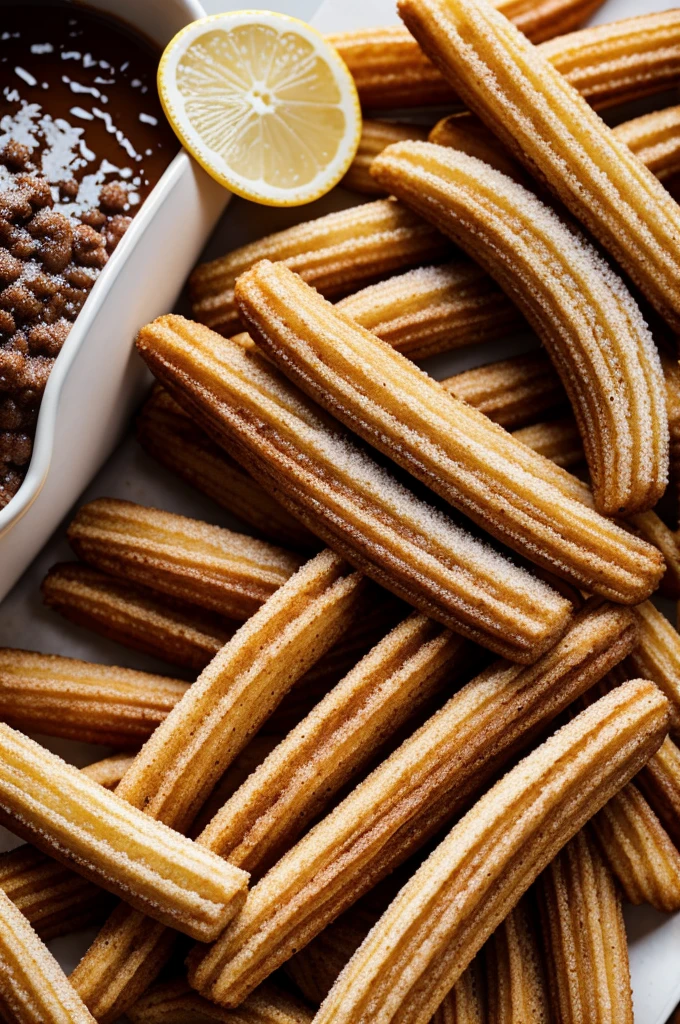 Give me an advertisement that contains the eight-eight guy for an advertisement for stuffed churros. The image has to be of the striking animated type.