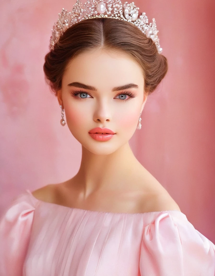 A beautiful, unique girl with a fair complexion, a subtle pink glow to her cheeks, and who carries herself with an air of elegance and poise. Her eyebrows are arched and well-groomed, which enhance her captivating eyes. Despite her elegant demeanor, there is an underlying strength in her gaze.