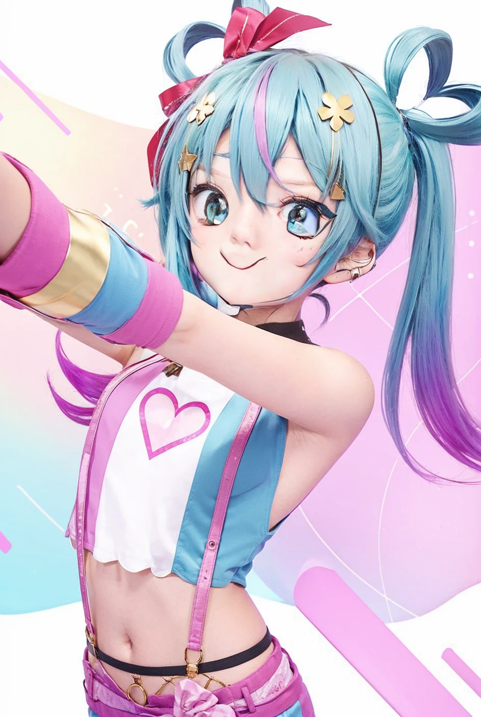 Change hair color to gold Change the background to make it cuter.