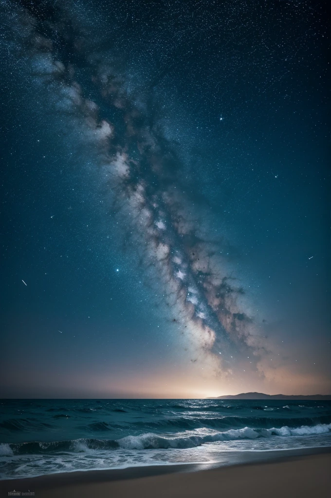 Sea with stars at night