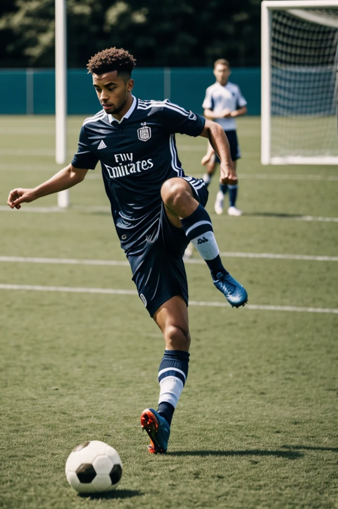 A person playing soccer 