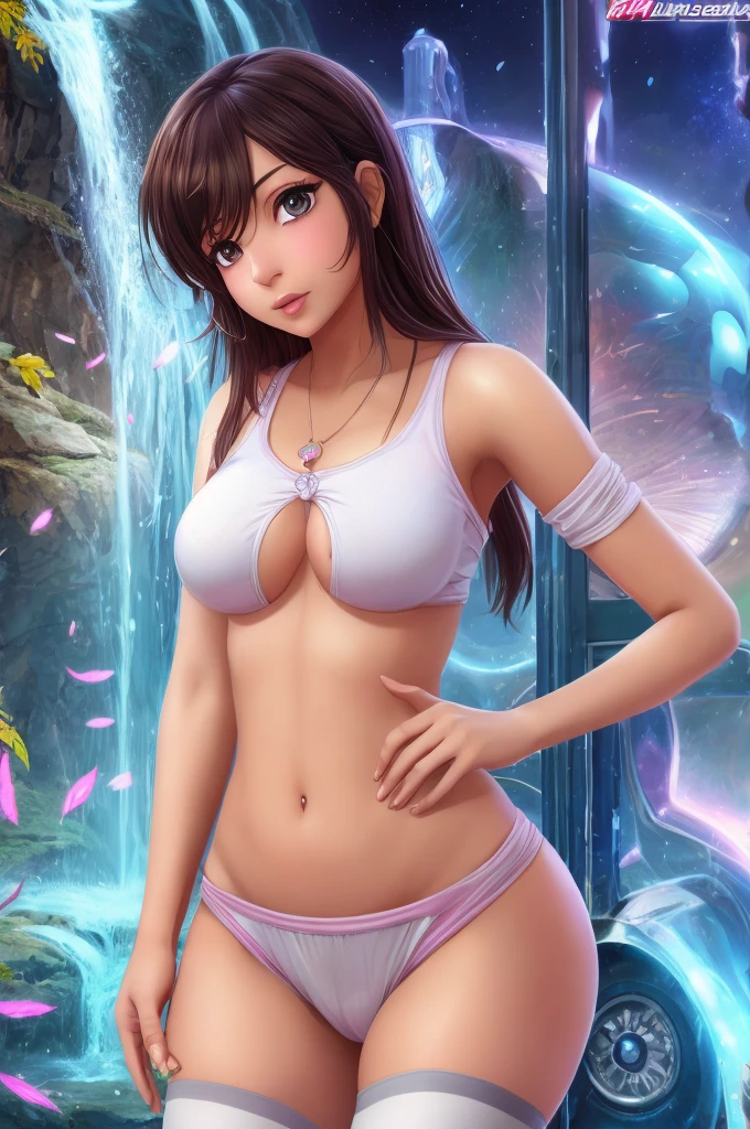 Anushka Sharma,solo,medium sized breasts,English white coloured skin,cutest,blushing,natural pink lips,thick thighs,black panty visible through transparent leggins,striped shirt,navel, beautiful fall seasoned park bg, bold eyelashes, hourglass body, piercing on navel, flexing 4 pack abs, adjusting hair with one hand