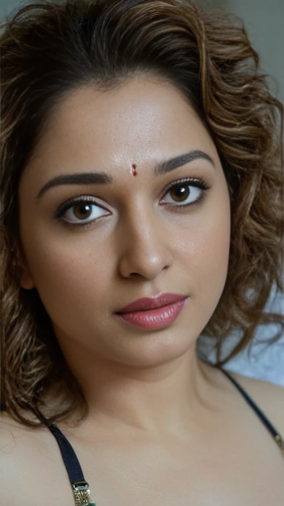 Selfie view, ((Tamhwx woman)), detailed face, in lingerie,((high detailed perfect face)), indian, no makeup, dense curly shaggy hair,((tamhwx woman face)),(((detailed face))), in bedroom, 33 year old milf, (((uberrealistic))), masterpiece, shot with kodak, ((high resolution)), ultrarealisitic, real life, sexy, seducing, hìgh realistic