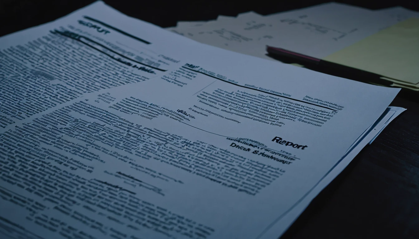 Report paper on table,night