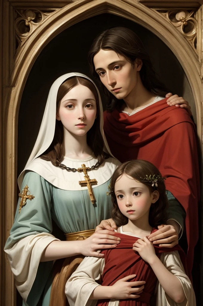 Virgin Mary and Saint Tarcisius image in Catholic Renaissance style