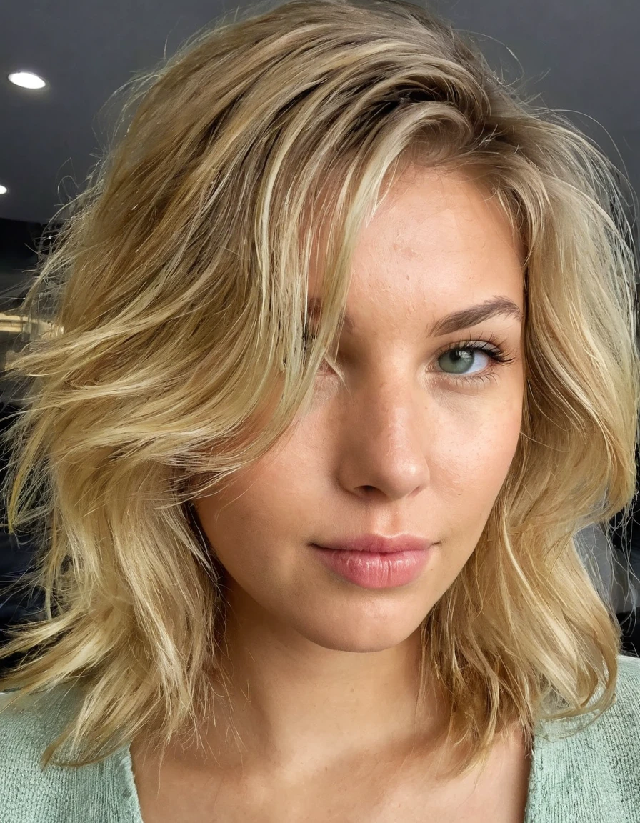 photo de tout le corps, une femme magnifique de 22 ans, amoureux du spectateur, visage et yeux détaillés , cheveux blond yeux vert tenue claire, au bord d'un port a boire une verre 