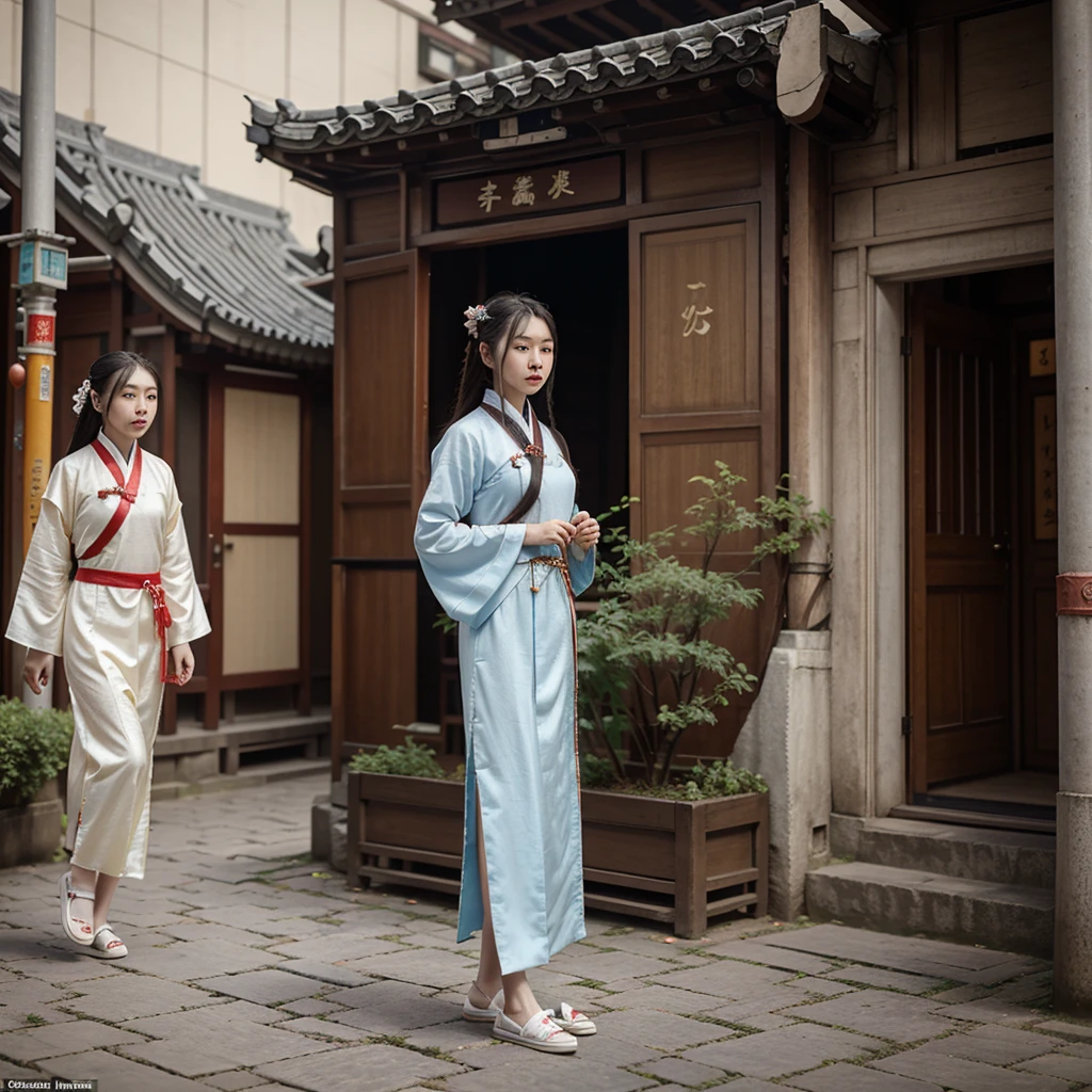 Hanfu craze! Dressed in Chinese Hanfu clothing with the style of the Ming Dynasty (1368-1644), an international student amazes the pedestrians on the streets in Shanghai.