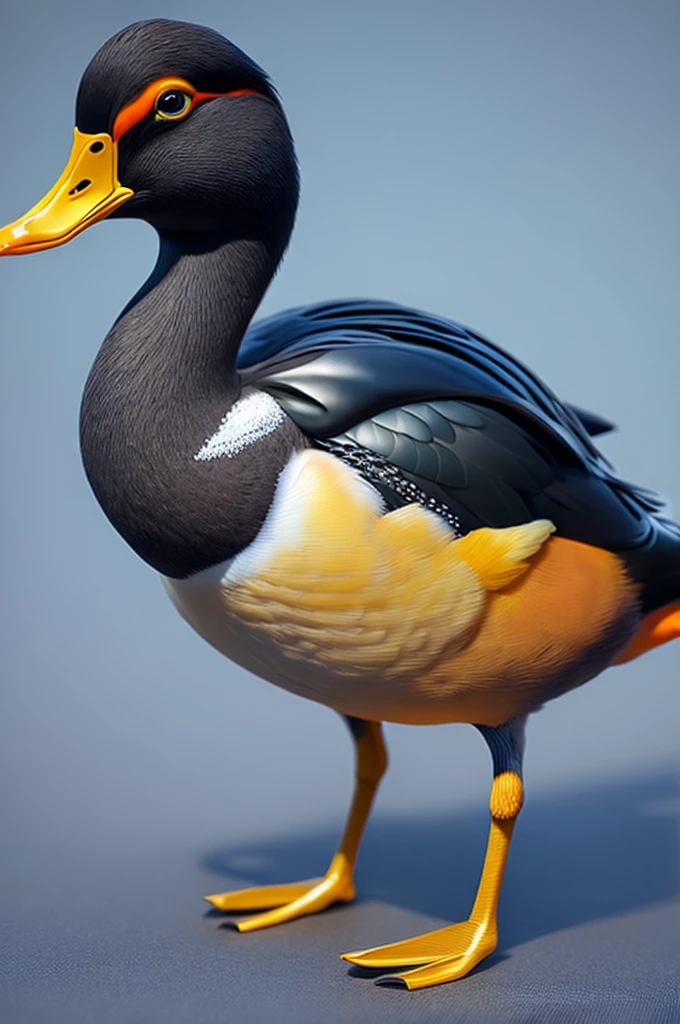 3d duck, ultra 4k, realistic, with glasses and jacket