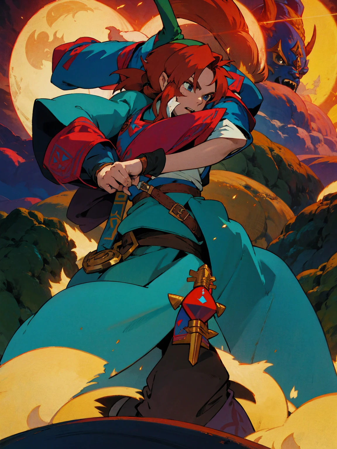 link pelea con ganon en el aire de Hyrule