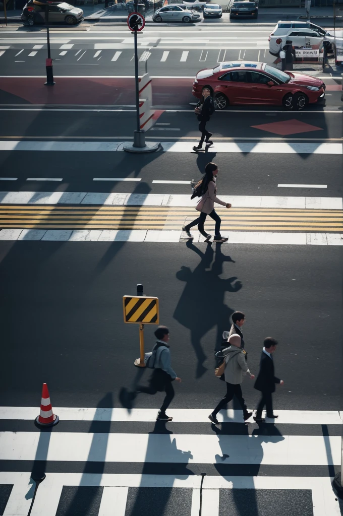 Emotions crossing the pedestrian crossing 
