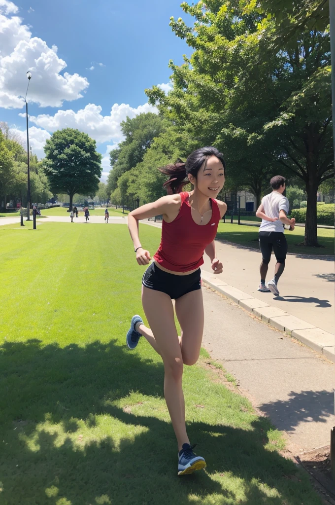 Innocent girl running,camera zoom,film HD 8k