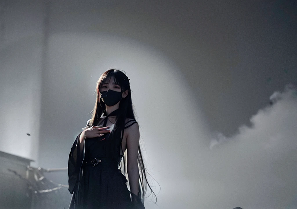 "Create an anime-style image that captures the emotional depth and contrasting themes of the song. The scene should feature a dark, rainy urban environment with deep shadows and muted colors. In the foreground, a character with visible red scars on their wrists stands in a contemplative pose, half-hidden in the shadows. Their face is partially obscured by a mask, symbolizing the duality of their public facade and private pain. Surrounding them, incorporate subtle, moody lighting and rain effects to evoke a sense of inner turmoil and silent screams. The overall aesthetic should blend traditional anime art with a melancholic and dark, yet visually striking atmosphere."