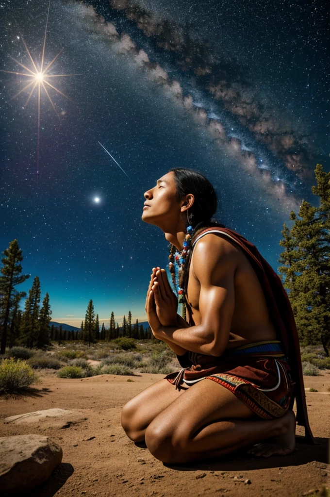 Native praying to the universe