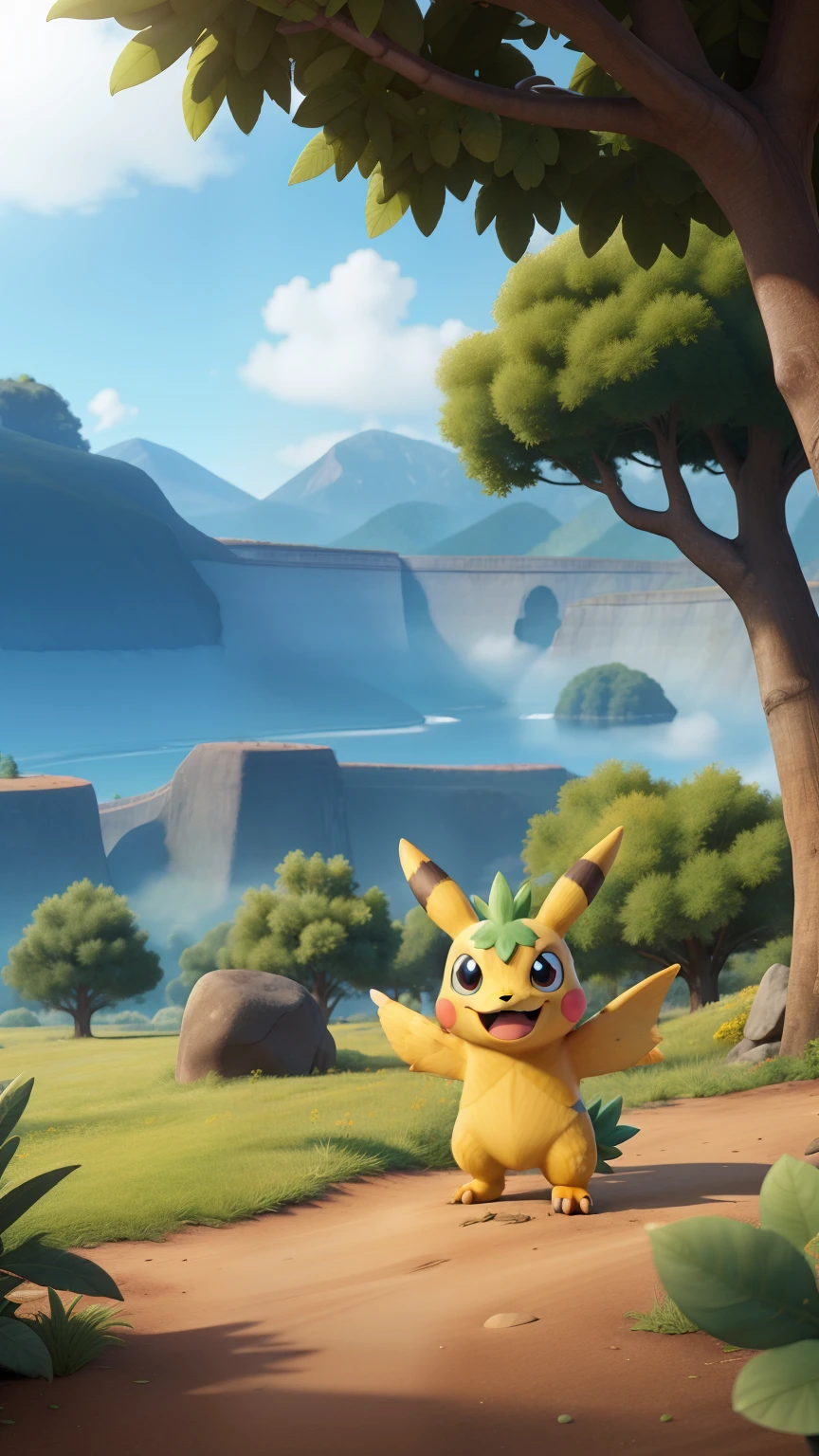 Nature background based on pokemon, no characters, accessories or frames