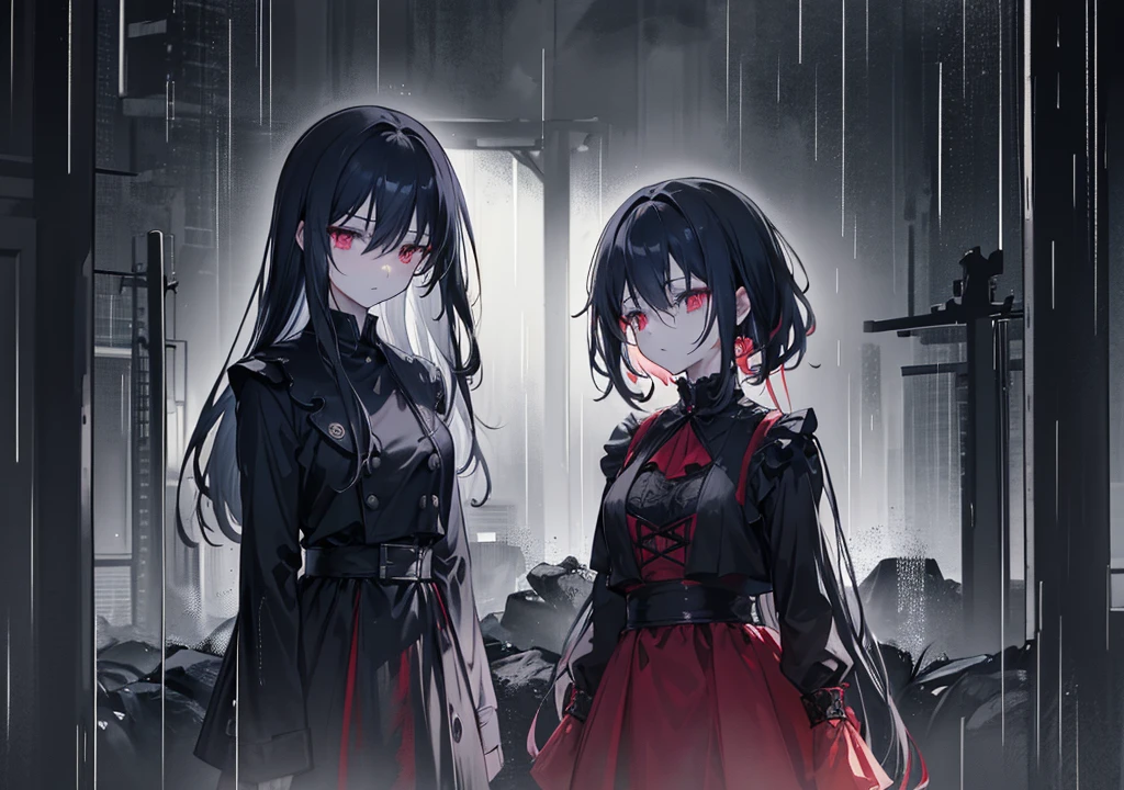 "Create an anime-style image that captures the emotional depth and contrasting themes of the song. The scene should feature a dark, rainy urban environment with deep shadows and muted colors. In the foreground, a character with visible red scars on their wrists stands in a contemplative pose, half-hidden in the shadows. Their face is partially obscured by a mask, symbolizing the duality of their public facade and private pain. Surrounding them, incorporate subtle, moody lighting and rain effects to evoke a sense of inner turmoil and silent screams. The overall aesthetic should blend traditional anime art with a melancholic and dark, yet visually striking atmosphere."