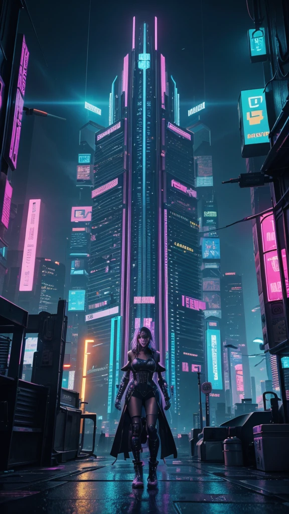 a digital illustration of a futuristic city with a neon tower, cyberpunk art style, cyberpunk themed art, cyberpunk pixel art, cyberpunk vibe, cyberpunk vibrant colors, cyberpunk vibes, cyberpunk shading, cyberpunk artstyle, cyberpunk building, cyberpunk aesthetics, cyberpunk aesthetic, detailed cyberpunk illustration, cyberpunk art, dreamy colorful cyberpunk colors, cyberpunk illustration, cyberpunk background, cyberpunk architecture