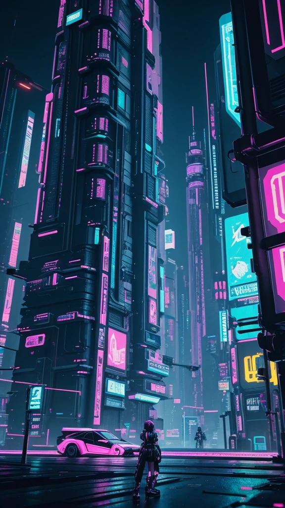a digital illustration of a futuristic city with a neon tower, cyberpunk art style, cyberpunk themed art, cyberpunk pixel art, cyberpunk vibe, cyberpunk vibrant colors, cyberpunk vibes, cyberpunk shading, cyberpunk artstyle, cyberpunk building, cyberpunk aesthetics, cyberpunk aesthetic, detailed cyberpunk illustration, cyberpunk art, dreamy colorful cyberpunk colors, cyberpunk illustration, cyberpunk background, cyberpunk architecture