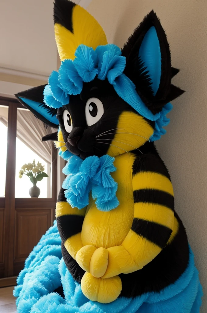 Un Luxray avec des éclair autour de lui, un décor incroyable
