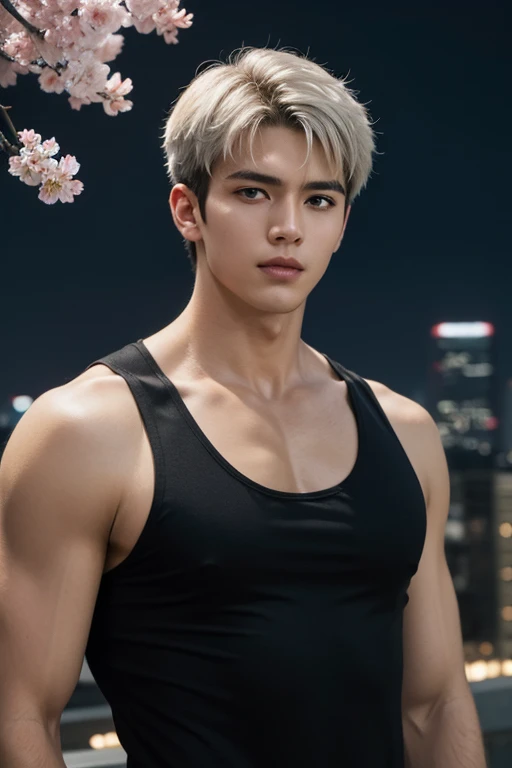 FULL full Body photorealistic 4k, high resolution, best quality, masterpiece, perfect color, perfect shade, perfect lighting, Posted by e621, ((portrait)), ((handsome man)), perfect male figure, Short hair details,chest muscles,abdominal muscles,Nakednes torso Jujutsu Kaisen Gojo Satoru, Detailed face, perfect face, (stood up), Detailed background, ((Bonifasco Lighting)), (delicate eyes),(),white hair, forest scene photo, professional movie, professional picture, ultra detailed, ultra realistic, cinematic, sharp focus
