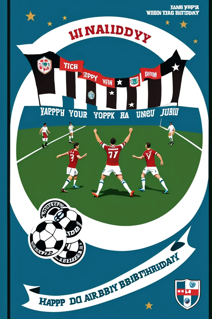 Birthday card with design of wanderers football club Uruguay