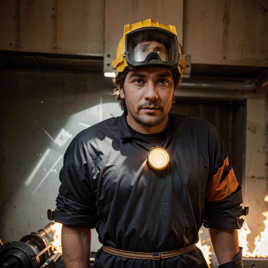 Nigel Thornsberry of nickelodeon cartoon wearing a welding helmet. 