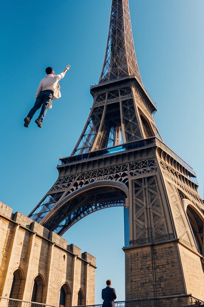 A watching and waving at the tower ๐ผ