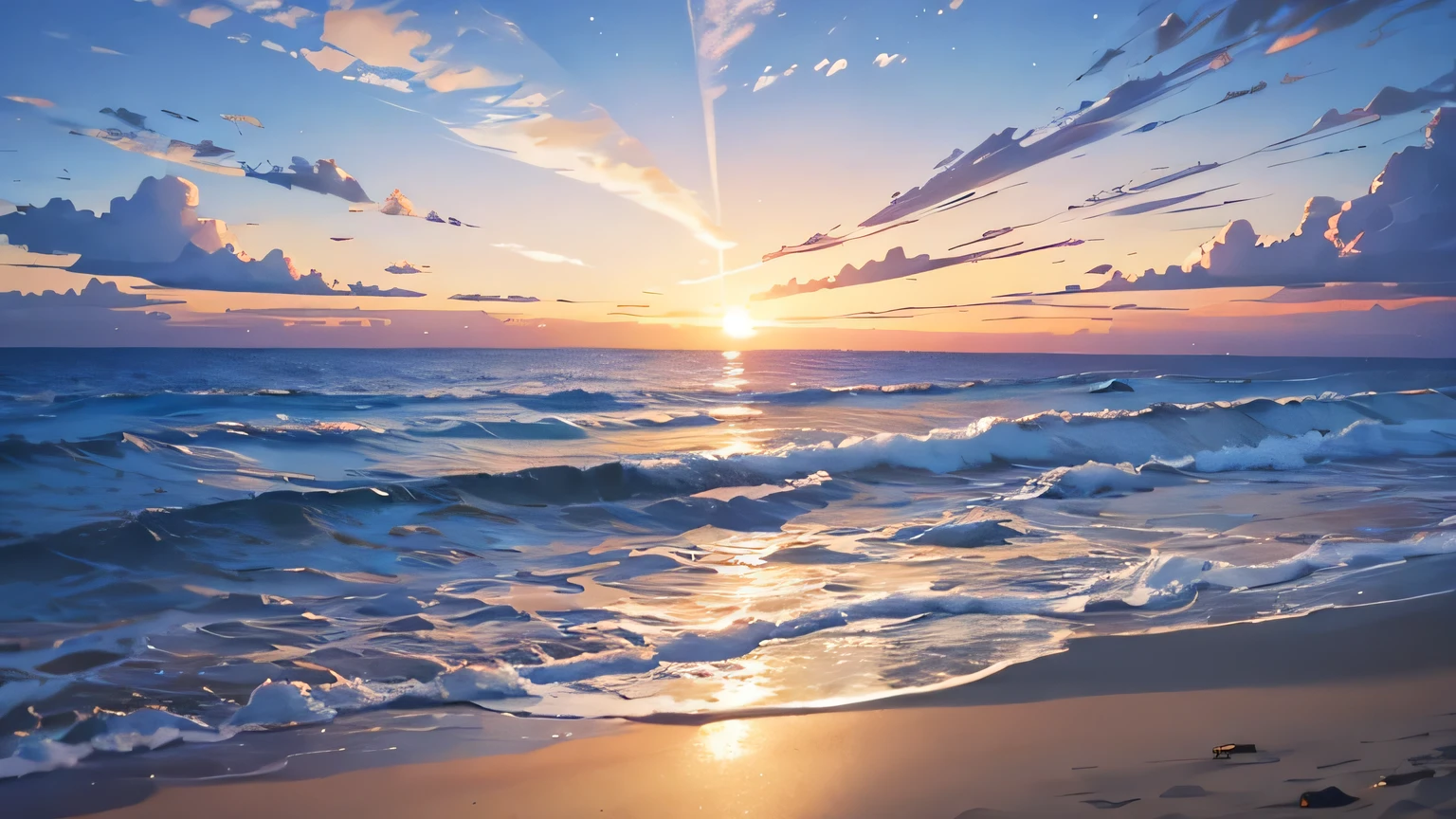 beach landscape sunset stars and romantic sun