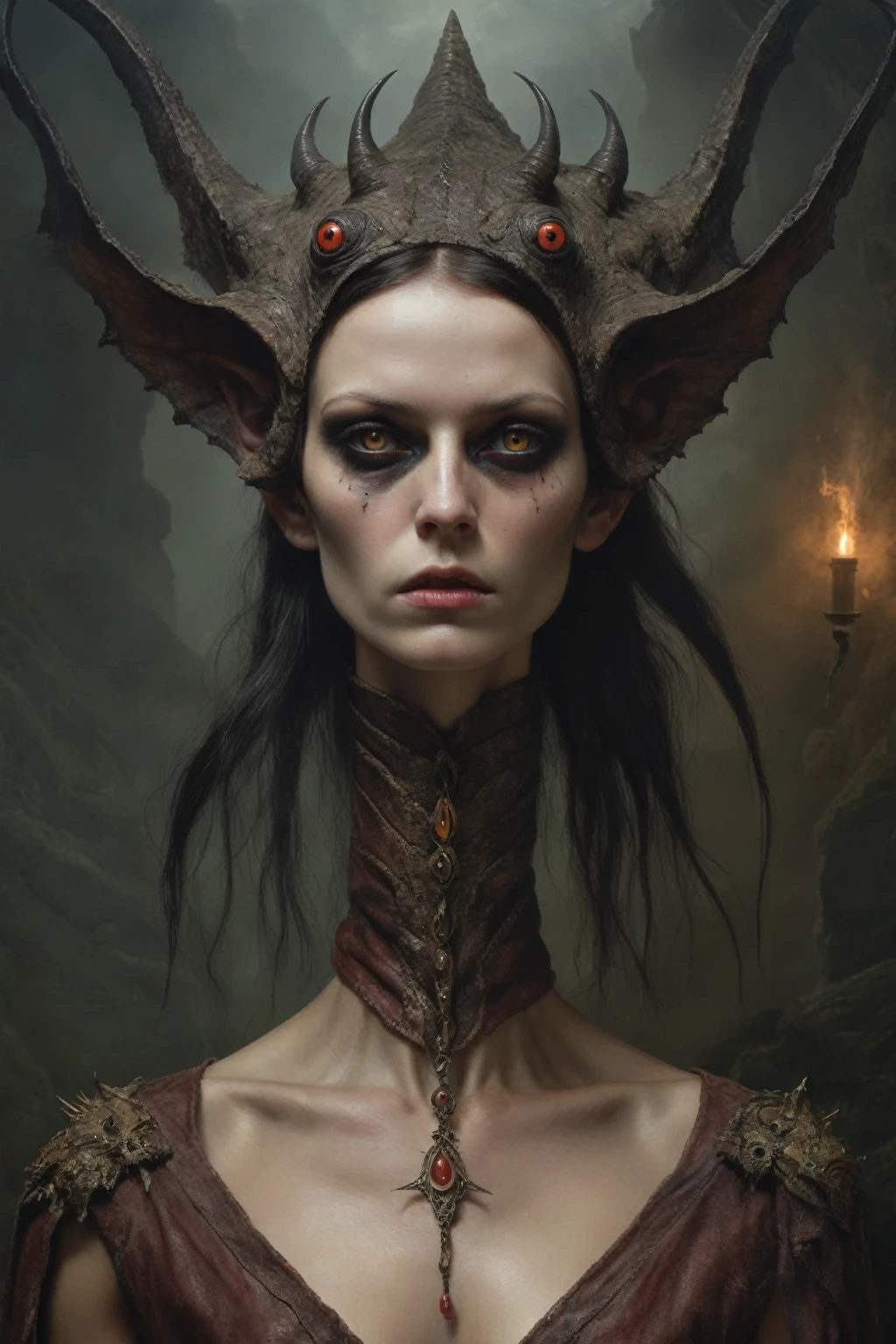 Full body length shot, famous artwork by (tom bagshaw:1.1),high detailed expressive eyes, fantasy style, the grumpy lubwad is a tiny creature that prospers in intense heat, building its resiliforged lairs in the flanks of active volcanoes on planet ramsnuggle vi, here we get a good look at its dark ears and intricate eyes as it lays in ambush to prey on the grubby sneezlenook from the shadows of its yarbled hideout
RAW photo, realistic texture, extremely detailed, absurdres sharp focus,  volumetric lighting, subsurface scattering
realistic skin, (natural marble skin:1), (skin details,marble skin texture:1.1), (skin pores:1), (skin imperfections:0.3), 
Mestichino,Light particles,marble leather ,ink photography ,RAW, NIKON Z9,ink photorealism,Mestichino,Light particles,marble leather ,ink photography , school of magic
