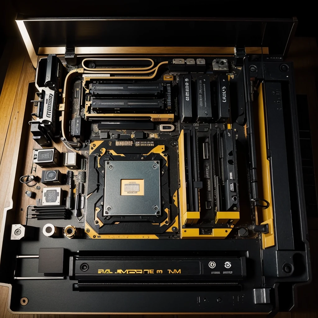 The main parts of the computer (motherboard, cpu, gpu, etc.) in the spotlight.A simple background, maybe a work table or a wooden surface.Use vibrant colors like blue, red and green for the parts, com um fundo neutro."PC of $800" in large, eye-catching text, possibly in yellow or orange.Visual Styles: Clean and Modern Style, focused on the clarity of components.Realistic images of parts, perhaps with small icons indicating the price.composition: Parts arranged in an organized manner, with text at the top or bottom.Efeitos: Light shadow and subtle sparkles to highlight components.Curiosity and interest in technology.Reference Images: Thumbnails of PC building videos and hardware reviews on YouTube.