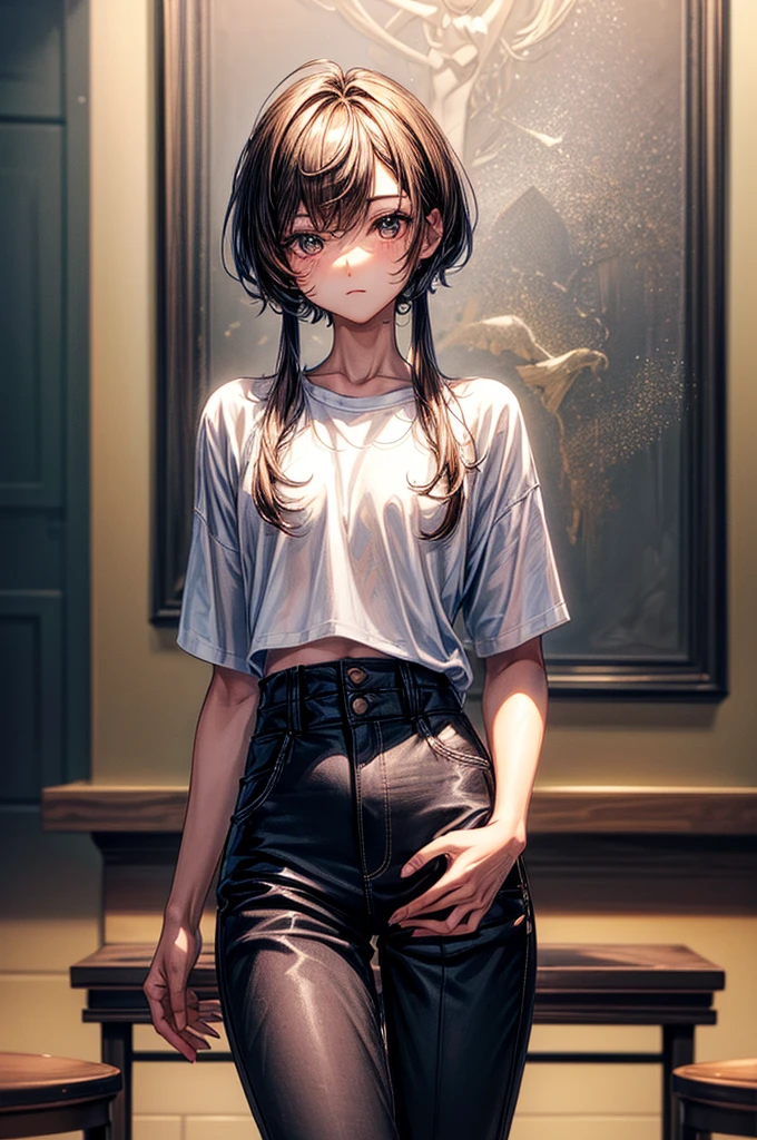 Detailed description woman(Masseter muscle area, high quality, Mysterious, Beautiful and beautiful, Ideal body proportions, Official image art, Impressionism), (Ultra-high resolution, 8k RAW photos, Photorealistic, Natural light, Textile Shading),