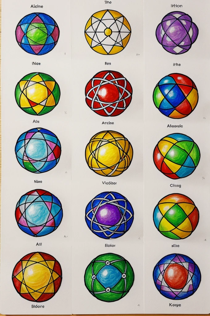 Make a drawing that represents each atomic model.