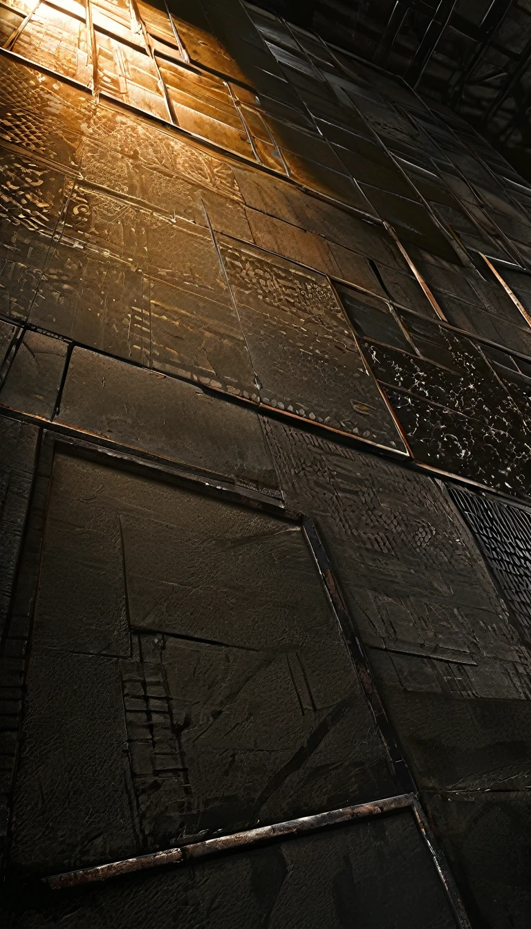 decorative metal sheet, rusty, the sun, art inspired by dave mckean, digital art, photorealistic, chiaroscuro lighting, moody atmosphere, dramatic shadows, textured surfaces, intricate details, abstract patterns, industrial aesthetics, dystopian, cinematic, muted color palette, warm tones, strong contrast, (best quality,4k,8k,highres,masterpiece:1.2),ultra-detailed,(realistic,photorealistic,photo-realistic:1.37)