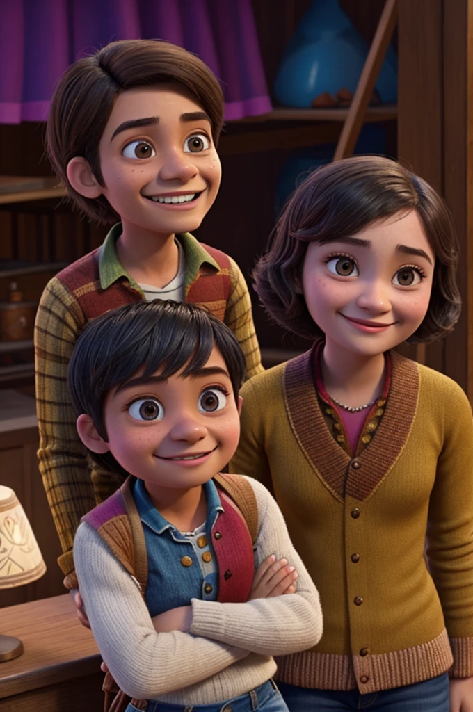 two lovers, one similar to Miguel from "coco" and a white girl similar to "ella purnell" pixar style