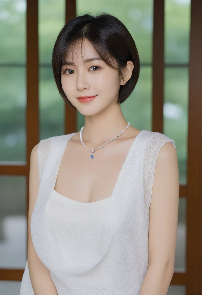 8K, Ultra-high resolution, Highest quality, masterpiece, 三分割法によるphotograph,Surreal, photograph, 1 Girl, (16 years old:1.3), pretty girl, Cute face, Beautiful eyes in every detail, 細かくdetailedに,masterpiece,, One Girl:1.2, Japan Female Announcer,whole body,Blue lace thong&good, (((Very elegant and beautiful, Perfect detail, 非常にdetailedな))), 1 Girl(naked;1.3), Very short hair, Spiked Hair, Beautiful detailed hair, Perfect Face, Beautiful and gorgeous necklace, Colorful background, HD background, Blurred Background, Very delicate and beautiful, (Inside the room,Stylish interior,window), Attractive thighs, Sensual,A carefree smile,Heal the heart,Black Hair,Short Bob,Looking at the audience、beauty,Long neck、Laugh a little、Please close your mouth and laugh、(((Ideal body type))),A cup small breasts :2,、Portraiture:2、Perfect Anatomy、鮮明なdetailed、detailed、Surreal、Light and shadow,Strong light