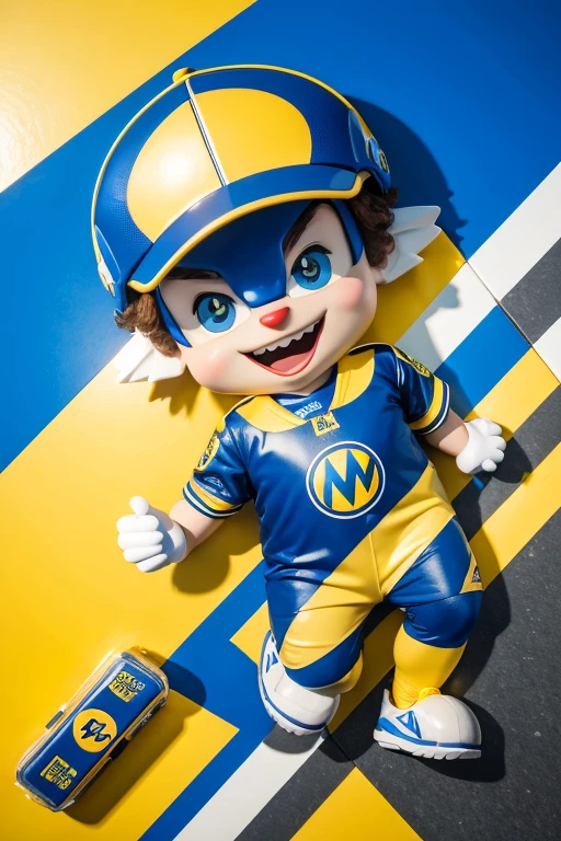 Kleber mascot blue and yellow batteries
