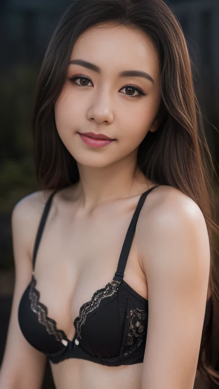 highest quality, epic realistic, ((in the pitch black darkness :1.4)), ((portrait:1.5)),(background: dark ) high contrast ,glorious picture, lowest lux, lighting face, she's comfortable, wearing white lingerie, looks incredible, (8k, Raw photo, Highest quality),(epic realistic:1.5), a woman, face,(detailed eyes:0.8),(looking at the camera:1.4), (Highest quality), ( high contrast, deep shadows),Intricate details,cinematic,((skin:1.4)), (long dark hair:1.3), long hair, messy ,(Hdr:1.5),Detailed, colors, Superior quality, Masterpiece, Raw Photo (20-year-old, looking at viewer), beautiful, (wearing underwear, bra and panties), perfect, natural, perfect composition, portrait, perfect face, smiling expression, Captivating eyes, Bright details, Tight lips, (High Skin Detail),, (blue tint: 0.6), (sale: 0.8), (bloody: 0.7), Key lighting , (backlight: 0.5), Medium depth of field, Canon 5d, 50mm lens, f/4 apertures, (Ultra-detailed, Complex detail), sharp focus, soft colors, 8k, Absurd, 80mm, dark background, photography, smiling,