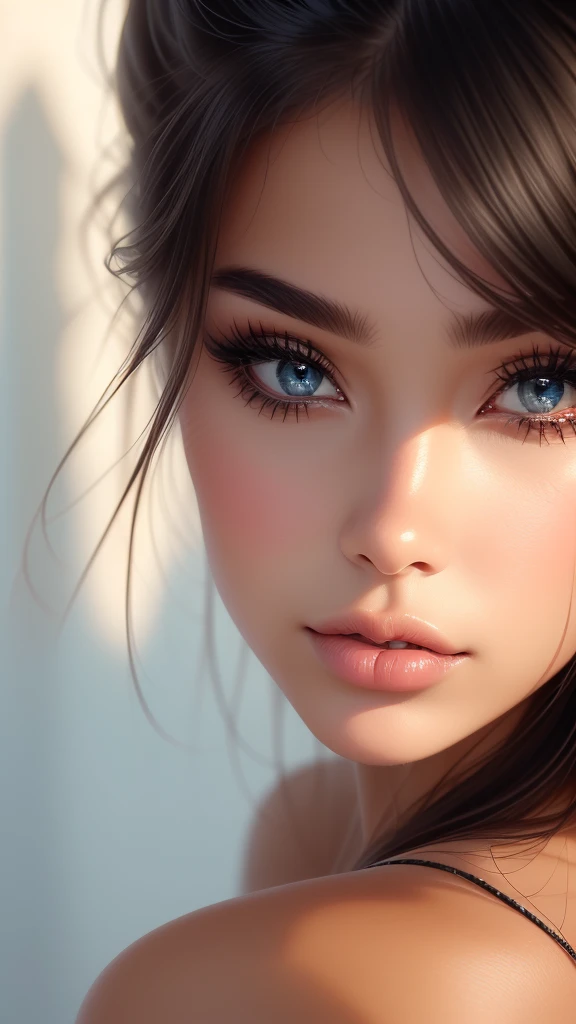 japanese beautiful lady, very beautiful face, mature female, realistic photo, master pieces, high quality, super real detailed, perfect anatomy, nai3, cool, long eyelashes, japanese beautiful wife, blue archive, asuna, blue eyes, long hair, halo, hair over one eye, masterpiece, best quality, perfect, highres