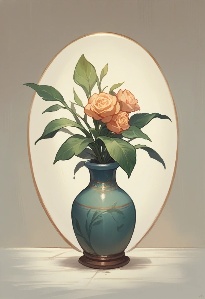 Fine clay vase with a fine linen fabric wrapping the vase
