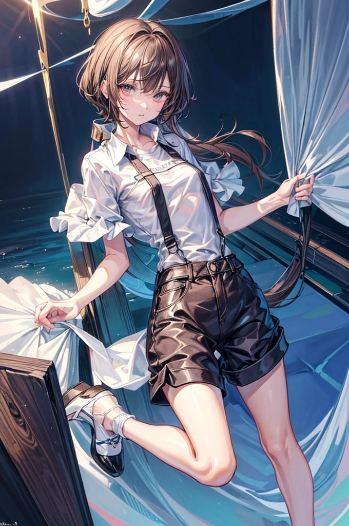 ((highest quality)),(ultra high resolution),(Super detailed),(detailed description),((best CG)),(best work of art),super precision art, great drawing art,(Art with precise details:1.5), (1 man: 1.5) cute looking young man, femboy, silky smooth back length brown hair, soft and cute facial features, slender dainty body, slim waist, small curves, small perky butt, silky smooth legs, very short height of 5ft 5,plain tee shirt and shorts, an overall cute femboy, simple European bedroom background