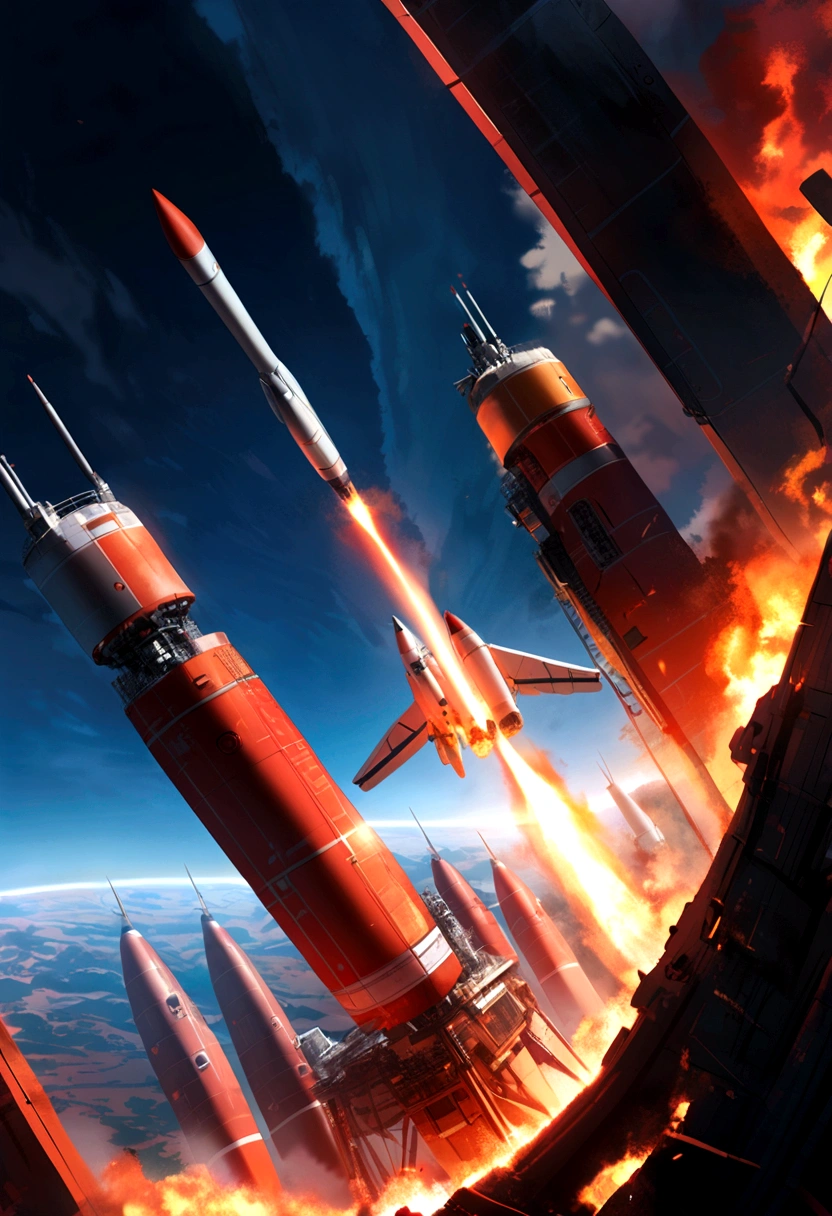 Photos of rockets launching to Mars