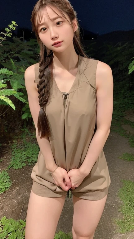 Braided hair、Sleeveless、28 years old、night、darkness、Pissing on a forest path, I can't stand it anymore, Horny Face, Facing the pain of perseverance, close your eyes、Grimacing、very good、Exposing pubic area and hair、Showing off pussy、Browsing Caution, (Spread the word:1.3)