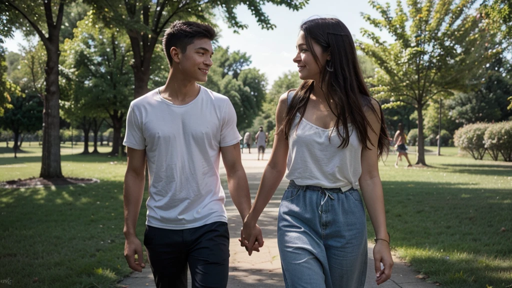 Doruk remembers happy moments with a young woman (his ex-lover). They walk hand in hand in a park on a beautiful summer day.