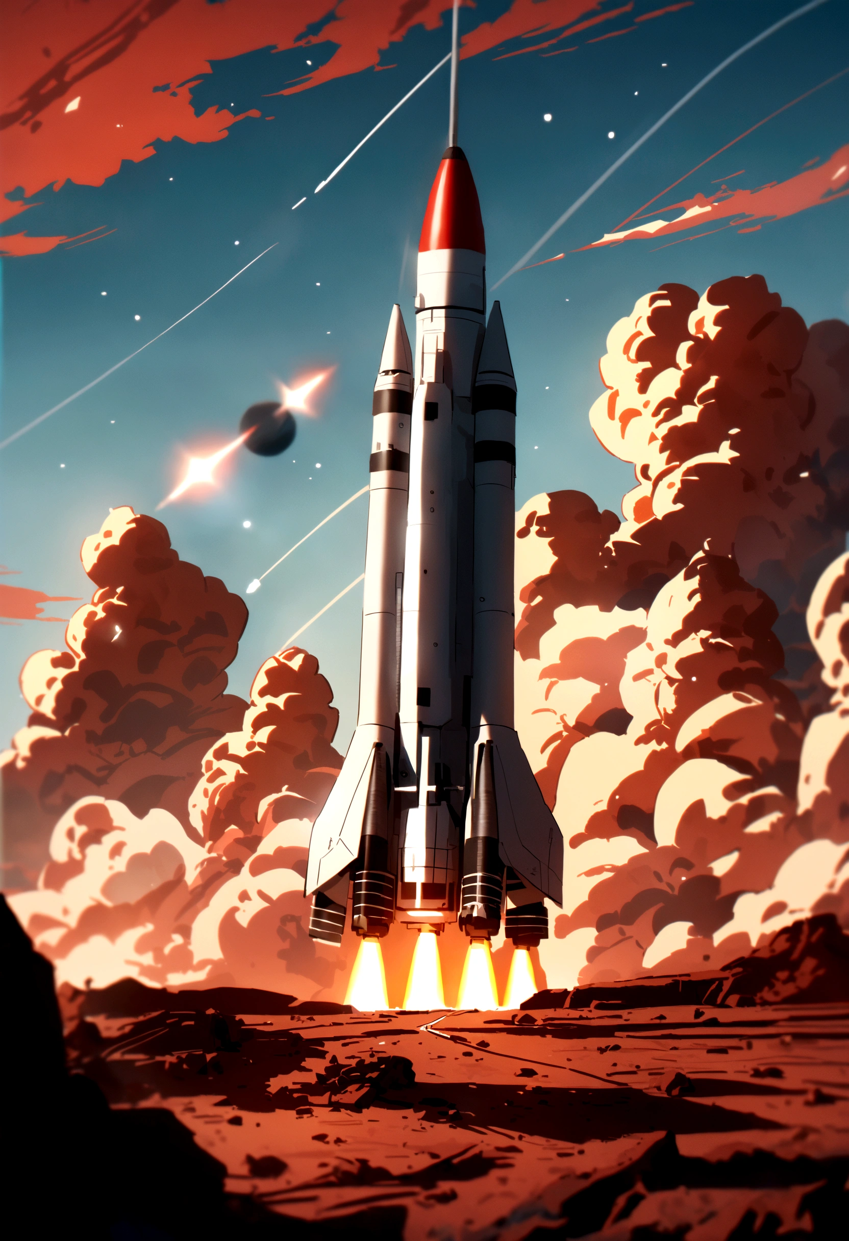Photos of rockets launching to Mars
