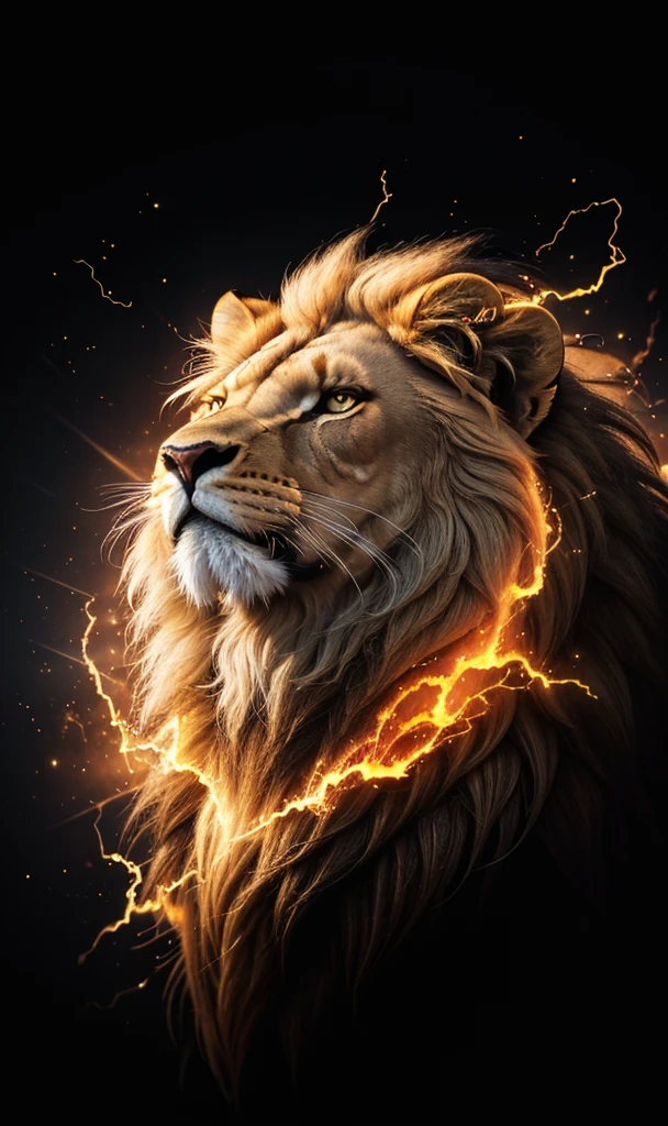 Lion, Divine Lion, natural, naturey, ferocious, masculine, mighty, golden lion, offwhite, Lion offwhite, black andwhite, black and gold, detailed realistic face, 8K Detailed Realistic White Lion, Ultrarealistic 8k |, Energia de thunder realista detalhada, Strong Creature realista detalhada, Strong Creature, Lion macho, Rendering, Fotorrealista 8K, UltraHD Alta definição 8K, Detailed Realistic 16K, Nitidez Fotorrealista 8K, 16K photorealistic textures, Contraste Fotorrealista 8K, Sombras Fotorrealistas 8K, Luzes Fotorrealistas 8K, Detailed Realistic Sunset, Detailed Realistic Lion Face, Detailed Realistic Light, detailed textures, thunder, detailed shadows, detailed colors, Celestial Electricity, Golden thunder, Lion realista, Ultra Realistic 16K, Realistic 16K, Realistic 16K sharpness, 16K photorealistic textures, 16K Realistic Colors, powerful creature, Majestic power, Power of Heaven, Great Divine, detailed contrast, realistic contrast, high resolution, detailed colors, fire, villany, divine creature, 8K, realistic detailed, 16K, 8K, High definition, detailed contrast, realistic contrast, high resolution, detailed colors, fire, villany, divine creature, realistic detailed, chic, 