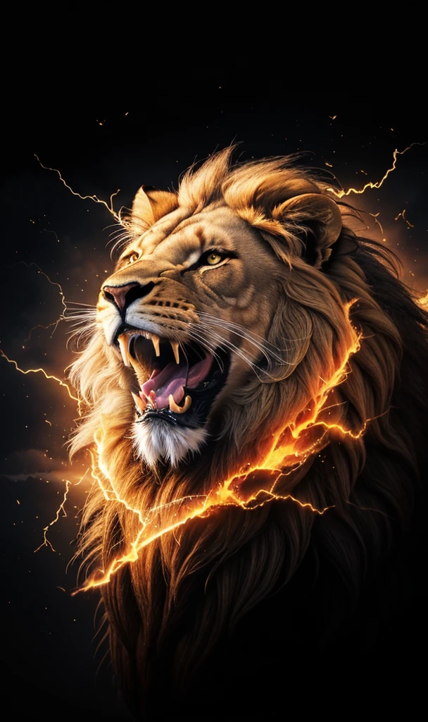 Lion, Divine Lion, natural, naturey, ferocious, masculine, mighty, golden lion, offwhite, Lion offwhite, black andwhite, black and gold, detailed realistic face, 8K Detailed Realistic White Lion, Ultrarealistic 8k |, Energia de thunder realista detalhada, Strong Creature realista detalhada, Strong Creature, Lion macho, Rendering, Fotorrealista 8K, UltraHD Alta definição 8K, Detailed Realistic 16K, Nitidez Fotorrealista 8K, 16K photorealistic textures, Contraste Fotorrealista 8K, Sombras Fotorrealistas 8K, Luzes Fotorrealistas 8K, Detailed Realistic Sunset, Detailed Realistic Lion Face, Detailed Realistic Light, detailed textures, thunder, detailed shadows, detailed colors, Celestial Electricity, Golden thunder, Lion realista, Ultra Realistic 16K, Realistic 16K, Realistic 16K sharpness, 16K photorealistic textures, 16K Realistic Colors, powerful creature, Majestic power, Power of Heaven, Great Divine, detailed contrast, realistic contrast, high resolution, detailed colors, fire, villany, divine creature, 8K, realistic detailed, 16K, 8K, High definition, detailed contrast, realistic contrast, high resolution, detailed colors, fire, villany, divine creature, realistic detailed, chic, 