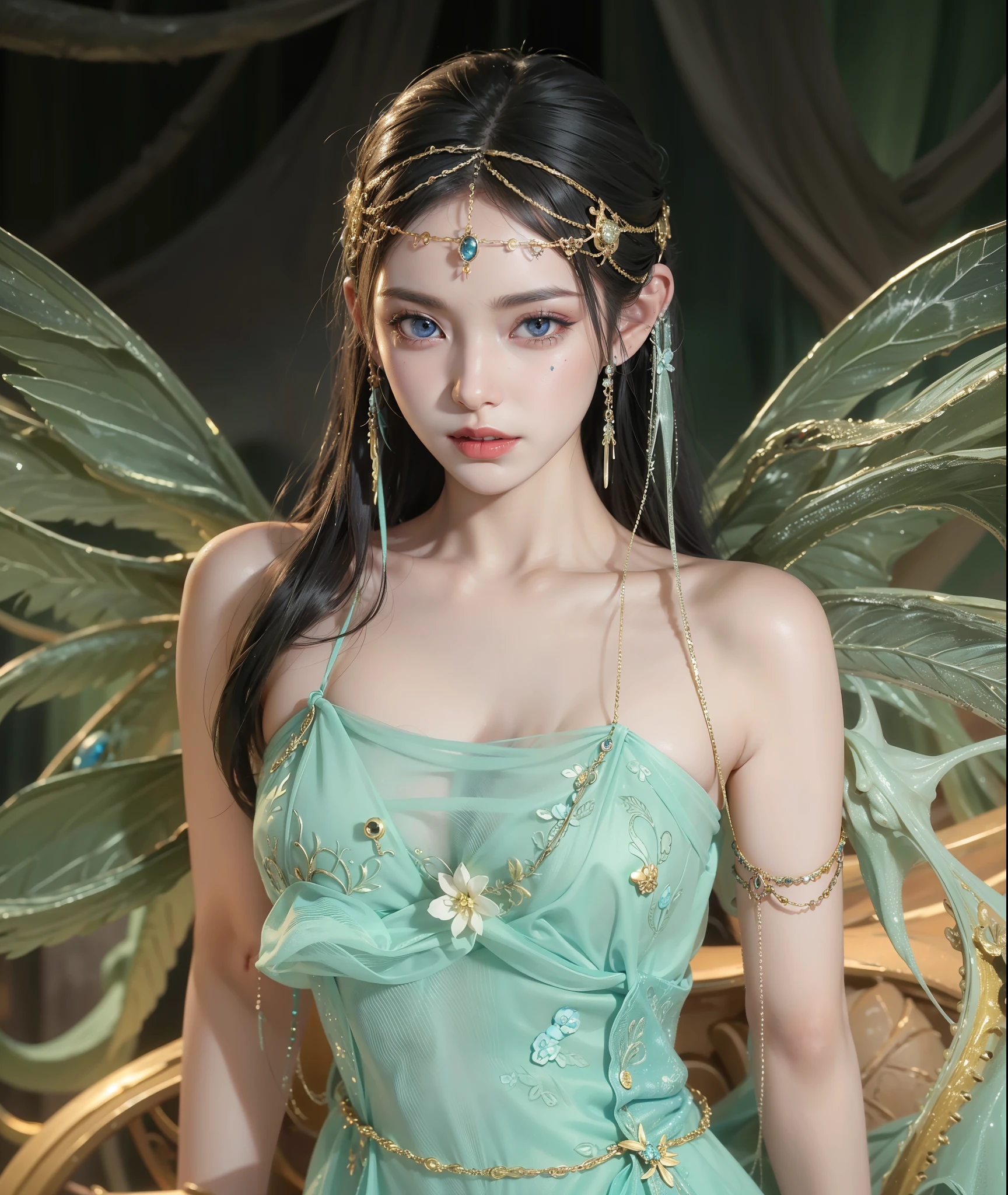 Detailed image quality,Pandora the Witch,wing, Succubus主题,堕落Angel,Excellent,scary,Secret Terror,Tentacles,With eyes,Uncanny Valley Effect,Beast Blood Moon,skeleton,vampire,Hellfire,Dark Queen,Angel,magician magic witch,16岁Angel,Eyes are blue(Pupils as deep as the starry sky),Gorgeous tattoo designs all over the body,Succubus,Dark Queen,Gold Jewelry,Silk Wedding Dress,